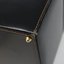 LOEWE Vanity Hand Bag Leather Black Gold Auth 187393A-15