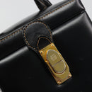 LOEWE Vanity Hand Bag Leather Black Gold Auth 187393A-17