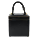 LOEWE Vanity Hand Bag Leather Black Gold Auth 187393A-2
