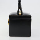 LOEWE Vanity Hand Bag Leather Black Gold Auth 187393A-3