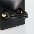 LOEWE Vanity Hand Bag Leather Black Gold Auth 187393A-7