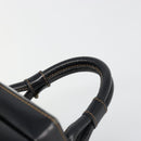 LOEWE Vanity Hand Bag Leather Black Gold Auth 187393A-8
