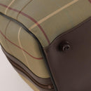Burberrys Nova Check Boston Bag Canvas With Pouch Beige Gold Auth 187403-14