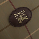 Burberrys Nova Check Boston Bag Canvas With Pouch Beige Gold Auth 187403-17