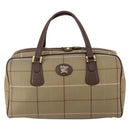 Burberrys Nova Check Boston Bag Canvas With Pouch Beige Gold Auth 187403-13