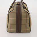 Burberrys Nova Check Boston Bag Canvas With Pouch Beige Gold Auth 187403-3