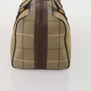 Burberrys Nova Check Boston Bag Canvas With Pouch Beige Gold Auth 187403-4
