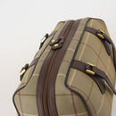 Burberrys Nova Check Boston Bag Canvas With Pouch Beige Gold Auth 187403-6