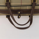 Burberrys Nova Check Boston Bag Canvas With Pouch Beige Gold Auth 187403-7