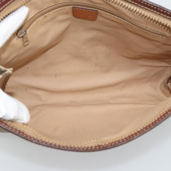 CELINE Fendi Macadam Canvas Zucchino Canvas Bag PVC 2 Set Beige Auth 187404