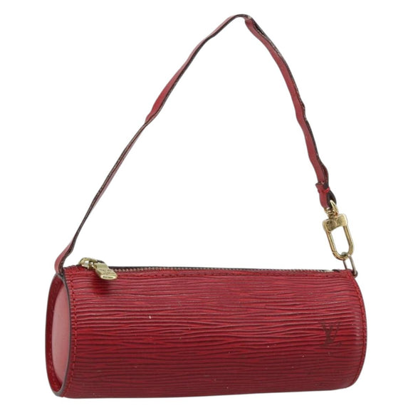 LOUIS VUITTON Epi Soufflot Pouch Accessory Pouch Red LV Auth 187407