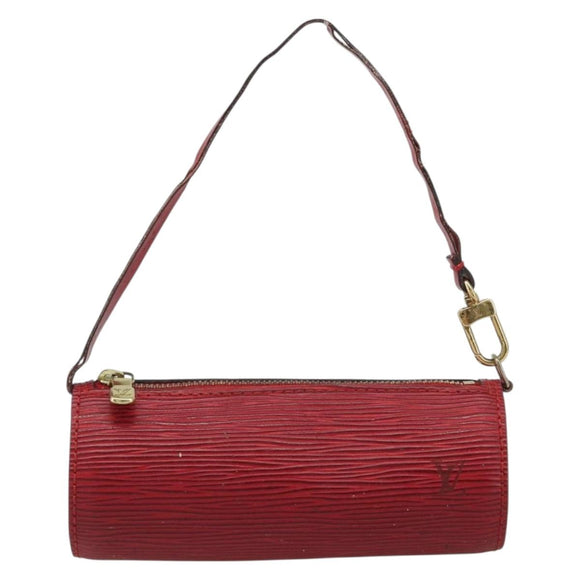 LOUIS VUITTON Epi Soufflot Pouch Accessory Pouch Red LV Auth 187407