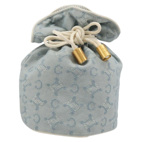 CELINE C Macadam Canvas Pouch Light Blue Auth 187409A