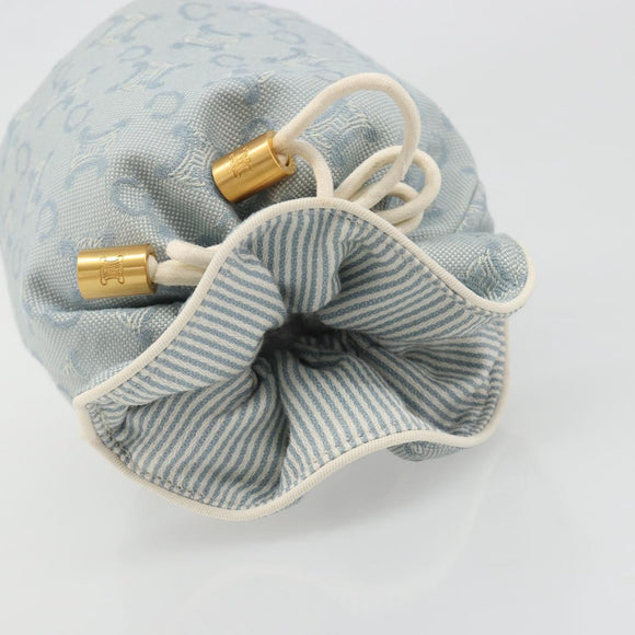 CELINE C Macadam Canvas Pouch Light Blue Auth 187409A