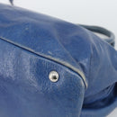 Miu Miu Hand Bag Leather 2way Blue Silver Auth 187410A-12