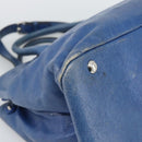 Miu Miu Hand Bag Leather 2way Blue Silver Auth 187410A-15