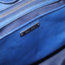 Miu Miu Hand Bag Leather 2way Blue Silver Auth 187410A-16
