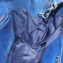 Miu Miu Hand Bag Leather 2way Blue Silver Auth 187410A-19