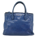 Miu Miu Hand Bag Leather 2way Blue Silver Auth 187410A-2