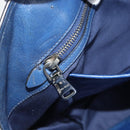 Miu Miu Hand Bag Leather 2way Blue Silver Auth 187410A-21