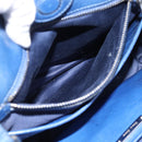Miu Miu Hand Bag Leather 2way Blue Silver Auth 187410A-24