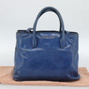 Miu Miu Hand Bag Leather 2way Blue Silver Auth 187410A-27