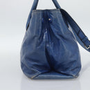 Miu Miu Hand Bag Leather 2way Blue Silver Auth 187410A-4