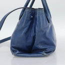 Miu Miu Hand Bag Leather 2way Blue Silver Auth 187410A-5