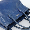 Miu Miu Hand Bag Leather 2way Blue Silver Auth 187410A-6