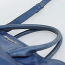 Miu Miu Hand Bag Leather 2way Blue Silver Auth 187410A-8