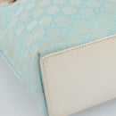 GUCCI GG Canvas Tote Bag Light Blue Gold 002 1099 2404 Auth 187412V-15