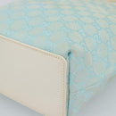 GUCCI GG Canvas Tote Bag Light Blue Gold 002 1099 2404 Auth 187412V-16