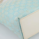 GUCCI GG Canvas Tote Bag Light Blue Gold 002 1099 2404 Auth 187412V-9