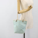 GUCCI GG Canvas Tote Bag Light Blue Gold 002 1099 2404 Auth 187412V-22