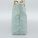 GUCCI GG Canvas Tote Bag Light Blue Gold 002 1099 2404 Auth 187412V-3