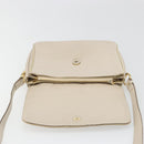 CELINE Shoulder Bag Leather Ivory Gold Auth 187413A-18