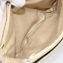 CELINE Shoulder Bag Leather Ivory Gold Auth 187413A-11
