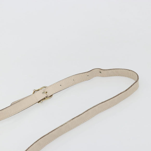 CELINE Shoulder Bag Leather Ivory Gold Auth 187413A