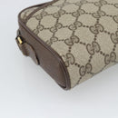GUCCI GG Supreme Web Sherry Line Bag PVC Beige Gold 116 02 089 Auth 187415-15