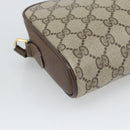 GUCCI GG Supreme Web Sherry Line Bag PVC Beige Gold 116 02 089 Auth 187415-17