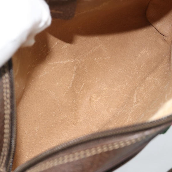 GUCCI GG Supreme Web Sherry Line Bag PVC Beige Gold 116 02 089 Auth 187415