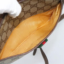 GUCCI GG Supreme Web Sherry Line Bag PVC Beige Gold 116 02 089 Auth 187415-21