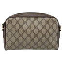 GUCCI GG Supreme Web Sherry Line Bag PVC Beige Gold 116 02 089 Auth 187415-2