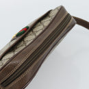 GUCCI GG Supreme Web Sherry Line Bag PVC Beige Gold 116 02 089 Auth 187415-6