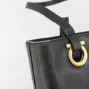Salvatore Ferragamo Gancini Tote Bag Leather Black Gold Auth 187416-14