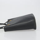 Salvatore Ferragamo Gancini Tote Bag Leather Black Gold Auth 187416-5