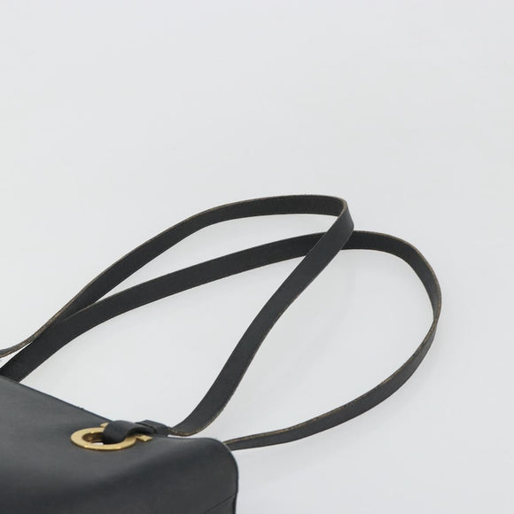 Salvatore Ferragamo Gancini Tote Bag Leather Black Gold Auth 187416