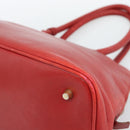 PRADA Hand Bag Leather Red Gold Auth 187417A-8