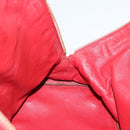 PRADA Hand Bag Leather Red Gold Auth 187417A-24