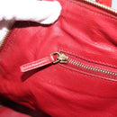 PRADA Hand Bag Leather Red Gold Auth 187417A-25